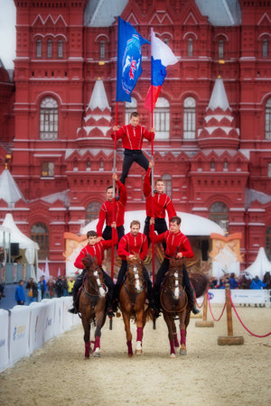 Horse show Traditions Russia September 8, 2015, the Red Square, the Kremlin statement Riding Schoolのeditorial素材
