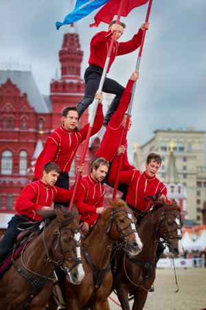 Horse show Traditions Russia September 8, 2015, the Red Square, the Kremlin statement Riding Schoolのeditorial素材