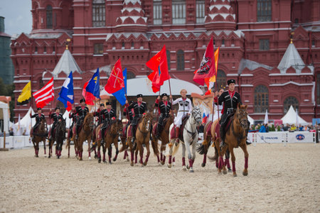 Horse show Traditions Russia September 8, 2015, the Red Square, the Kremlin statement Riding Schoolのeditorial素材