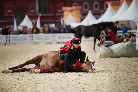 Horse show Traditions Russia September 8, 2015, the Red Square, the Kremlin statement Riding Schoolのeditorial素材