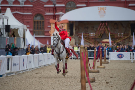 Horse show Traditions Russia September 8, 2015, the Red Square, the Kremlin statement Riding Schoolのeditorial素材