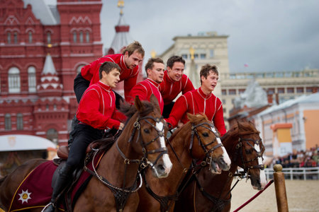 Horse show Traditions Russia September 8, 2015, the Red Square, the Kremlin statement Riding Schoolのeditorial素材