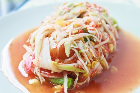 Tam Thai Papaya Papaya is another type of low sweet, not too spicy の写真素材