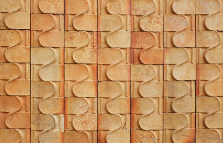 Red brick walls with a pattern and put together