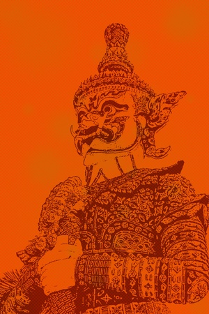 Thai Giant Statue style Grunge art in Udonthani ,Thailand の写真素材