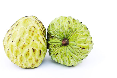 Custard apple put couple on a white background