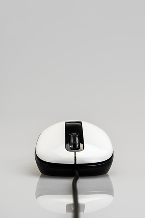 mouse computer on gray backgroundの写真素材