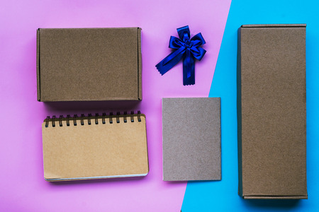 blank box paper stationery set, business setの写真素材