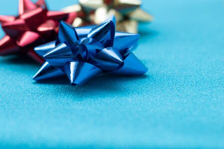 bow ribbon with blank glitter texture design with copy spaceの写真素材