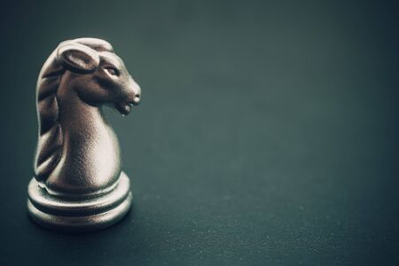 Chess board game staying against full set of chess pieces. Strategy, Planning and Decision business conceptの写真素材