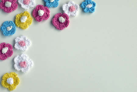 crochet flowersの写真素材