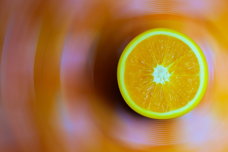Fresh orange on the background of orange, images for design use.の写真素材