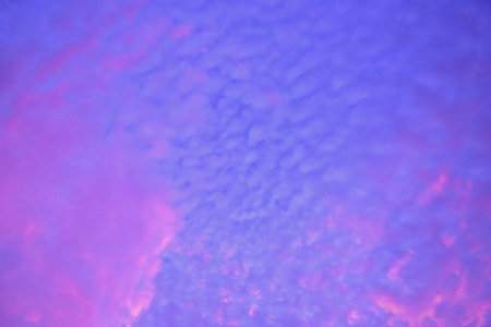 Fluffy pink clouds and violet sky. Feel fresh with the colors of the sky. Concepts, textures and...