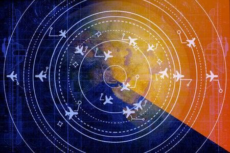 Simulation screen showing various flights for transportation and passengers.