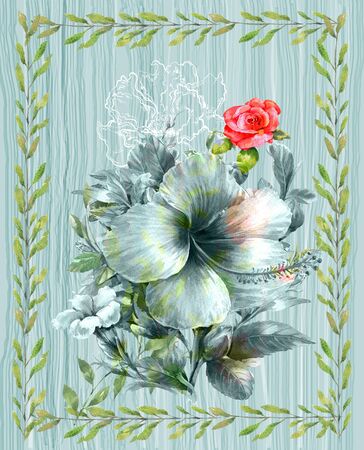 Abstract colorful flowers watercolor painting. Spring multicolored in 
nature
の写真素材