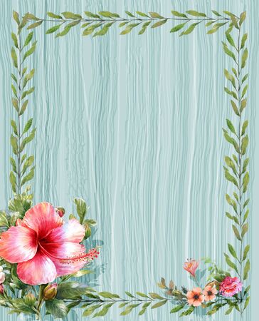 Abstract colorful flowers watercolor painting. Spring multicolored in natureの写真素材