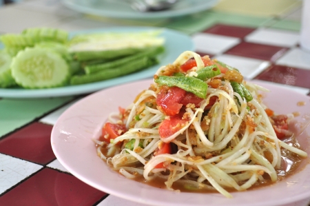 Delicious papaya saladの写真素材