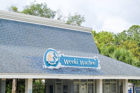 Weeki Wachee Mermaid Sign at Weeki Wachee State Park - Weeki Wachee Florida July 7, 2019のeditorial素材