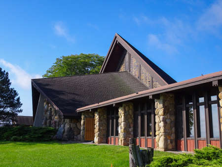 Front of the Abby of Genesee Monistary - Abby of Genesee - Piffard, NY - September 18, 2018のeditorial素材