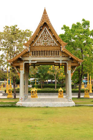 Thai pavilion, Wat Sothornwararamworaviharn, Chachoengsao Thailandの写真素材