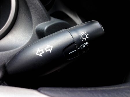 Closeup shot of light control in carの写真素材