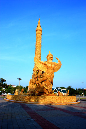Candle monument, Thai art Candle wax in UbonRatchathani, Thailandの写真素材