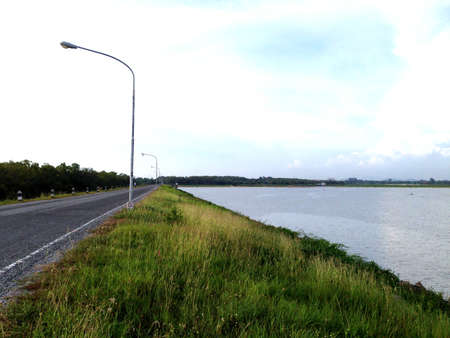 dam roadの写真素材
