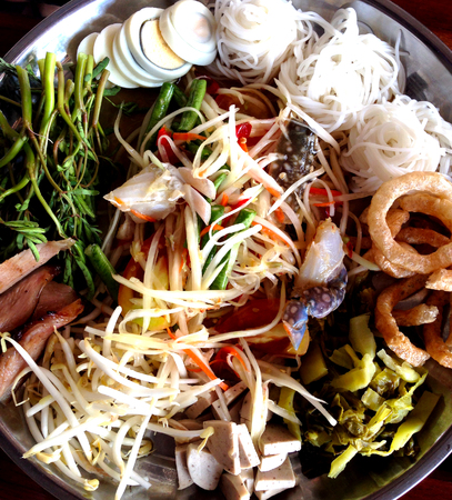 Somtam - Thai famous papaya saladの写真素材