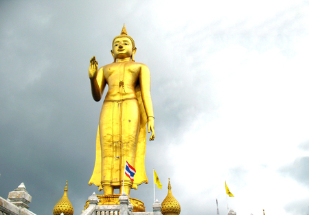 Buddha standing in templeの写真素材