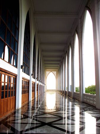 corridor and light at destinationの写真素材