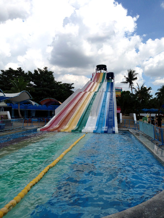 Colorful water slides at the water parkのeditorial素材