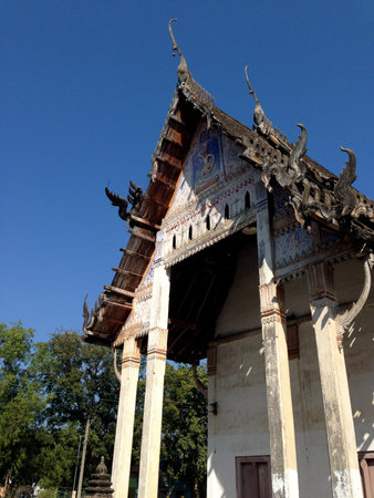 old Thai temple, Wat Tainam Phijit Thailand