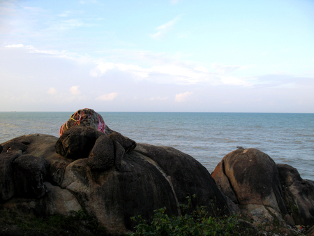 View of the rocky cliffsの写真素材