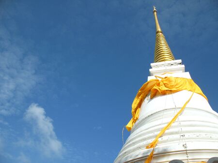 pagoda, the sacred pagoda Dvaravati Chedi, Khao Tang Kua, Songkhla Thailandの写真素材