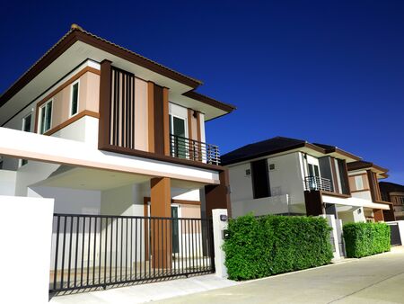 night shot of home For Sale Real Estate.の写真素材