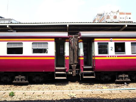 train parking at the stationの写真素材