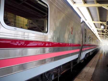 train parking at the stationの写真素材