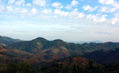 landscape of Doi Mae Salong ChiangRai Thailandの写真素材
