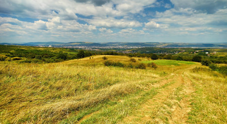 Landscape with Cluj-Napoca City in Romania.の写真素材