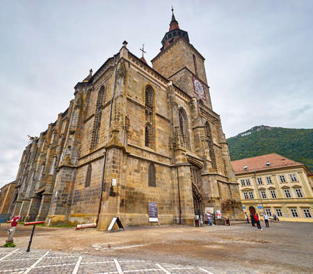 Brasov, Romania, Aug 2015: Black Churchのeditorial素材