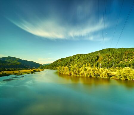 Olt River Landscape in Romanian Mountains.の写真素材