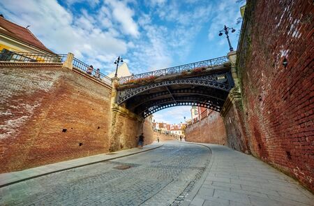 Sibiu, RO, Aug 2015: Liars Bridge (Podul Minciunilor).のeditorial素材