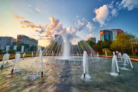 Artesian Fountain in Titan Park, Bucharestの写真素材