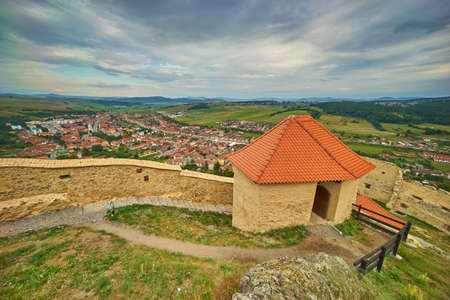 Aerial View from Rupea Medieval Fortress in Transylvania.のeditorial素材