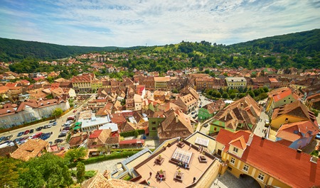 sighisoara Aerial View.の写真素材