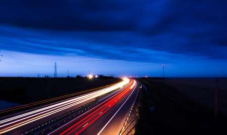 Bucharest - Constanta Freeway at dusk.の写真素材