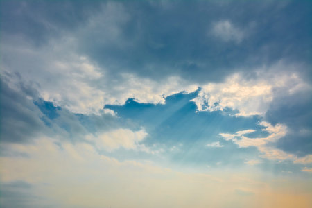 Blue Sky with Sun Rays