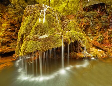 Waterfall Landscape at Bigar, Romaniaの写真素材