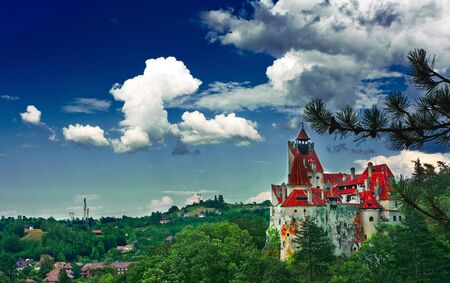Bran overview with legendary Dracula Castle dominating.のeditorial素材