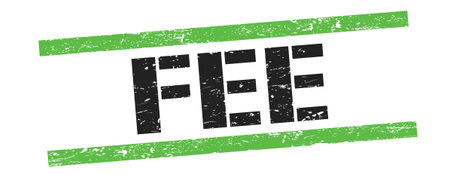 FEE text on black green grungy lines stamp sign.の写真素材